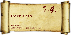 Thier Géza névjegykártya