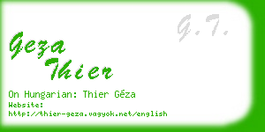 geza thier business card