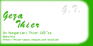 geza thier business card